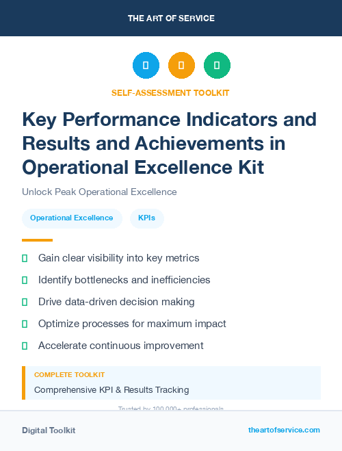Key Performance Indicators and Results and Achievements in Operational Excellence Kit