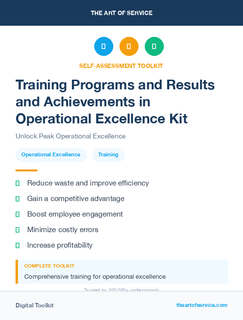Training Programs and Results and Achievements in Operational Excellence Kit