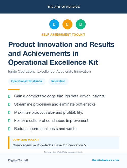 Product Innovation and Results and Achievements in Operational Excellence Kit