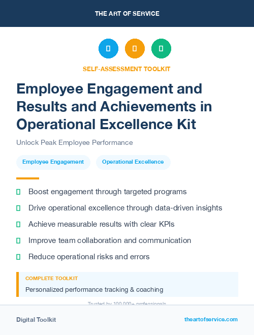 Employee Engagement and Results and Achievements in Operational Excellence Kit