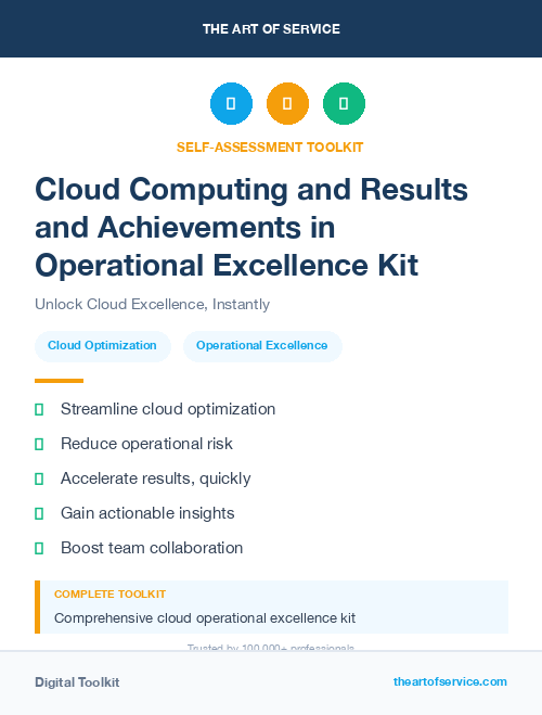 Cloud Computing and Results and Achievements in Operational Excellence Kit