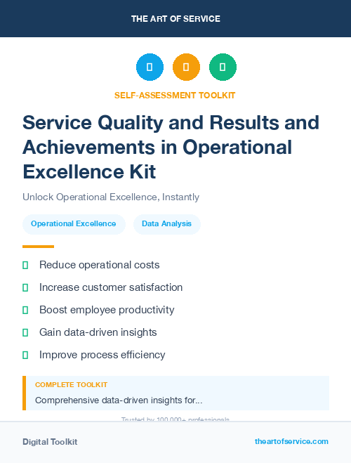 Service Quality and Results and Achievements in Operational Excellence Kit