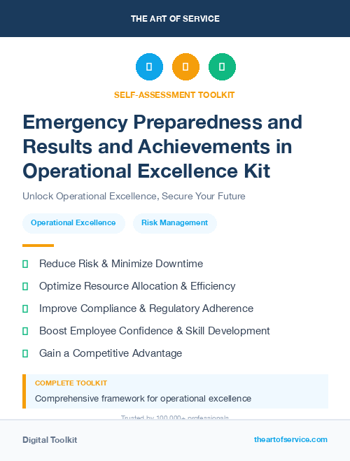Emergency Preparedness and Results and Achievements in Operational Excellence Kit