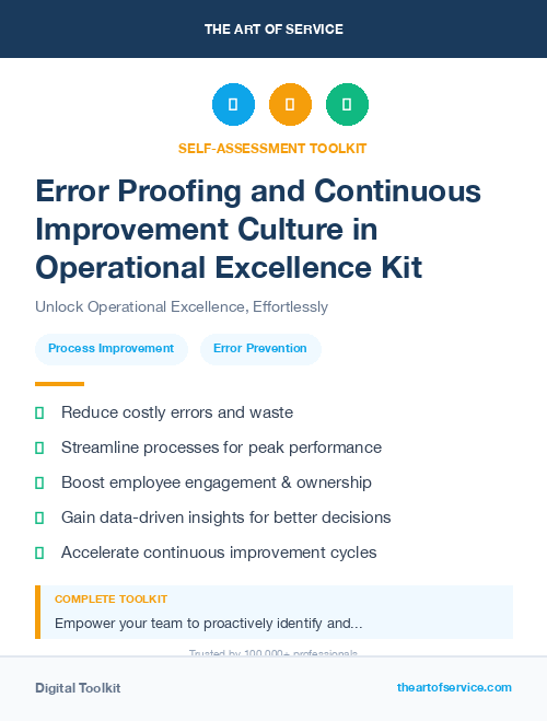 Error Proofing and Continuous Improvement Culture in Operational Excellence Kit