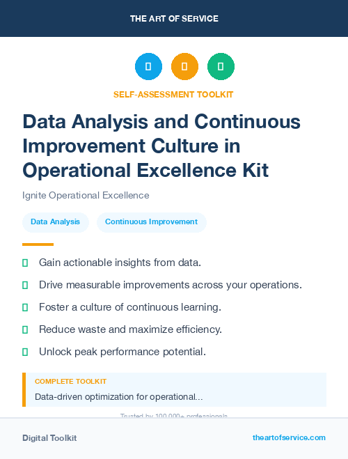 Data Analysis and Continuous Improvement Culture in Operational Excellence Kit