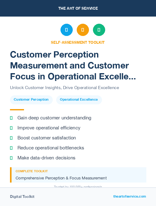 Customer Perception Measurement and Customer Focus in Operational Excellence Kit