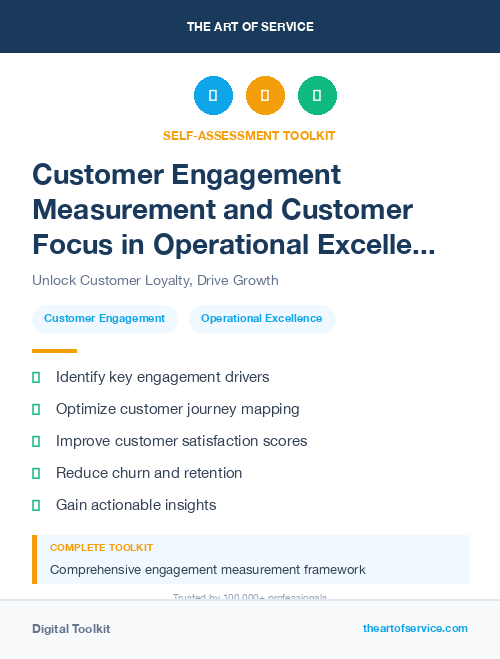 Customer Engagement Measurement and Customer Focus in Operational Excellence Kit