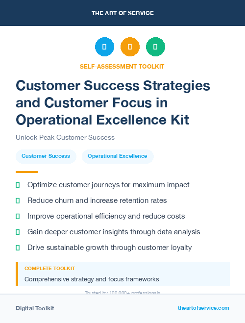 Customer Success Strategies and Customer Focus in Operational Excellence Kit