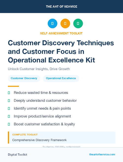 Customer Discovery Techniques and Customer Focus in Operational Excellence Kit