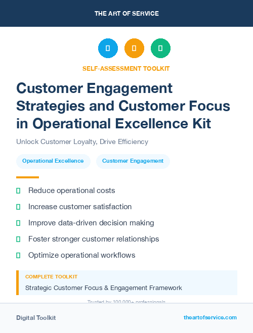 Customer Engagement Strategies and Customer Focus in Operational Excellence Kit