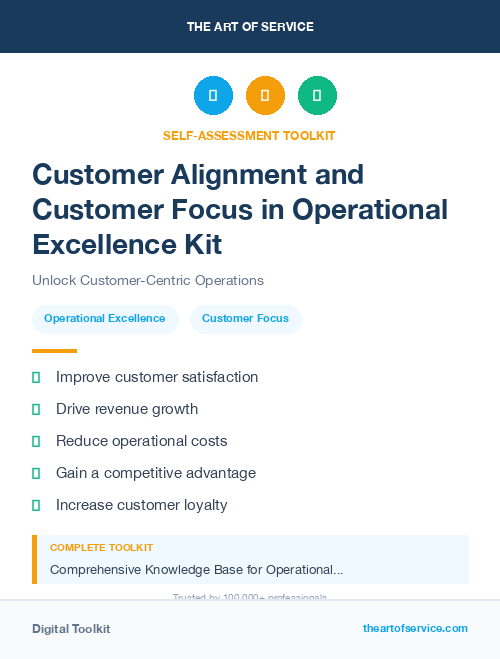 Customer Alignment and Customer Focus in Operational Excellence Kit