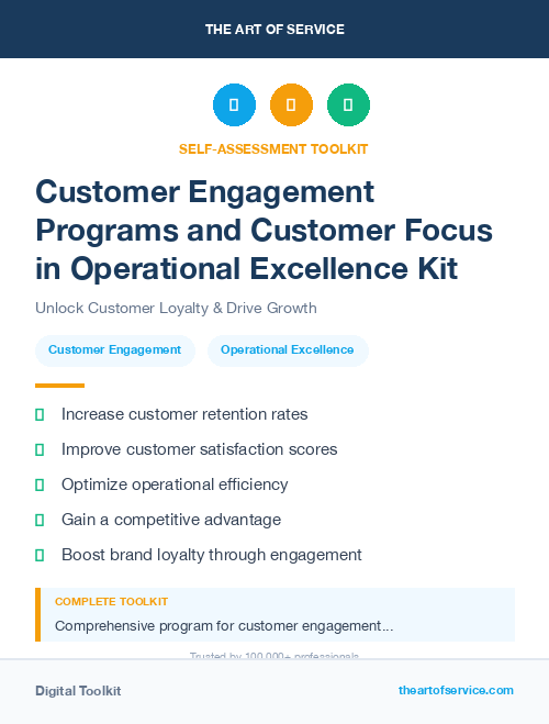 Customer Engagement Programs and Customer Focus in Operational Excellence Kit