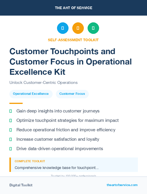 Customer Touchpoints and Customer Focus in Operational Excellence Kit