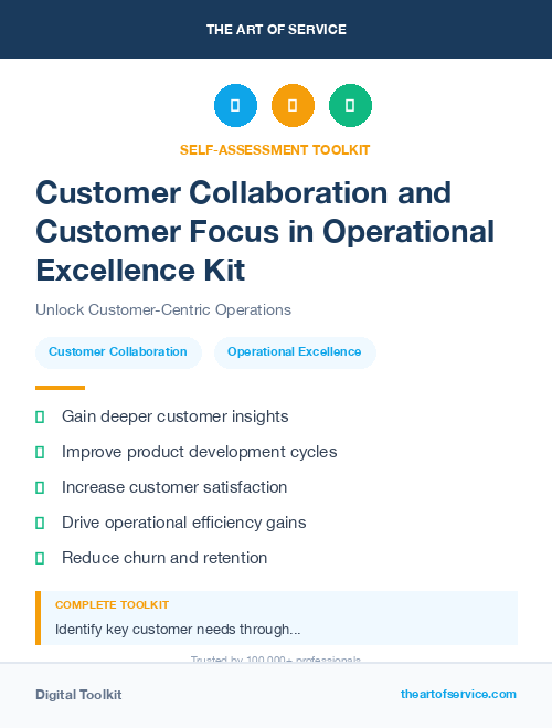 Customer Collaboration and Customer Focus in Operational Excellence Kit