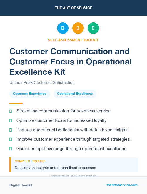 Customer Communication and Customer Focus in Operational Excellence Kit