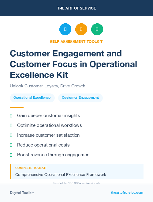 Customer Engagement and Customer Focus in Operational Excellence Kit