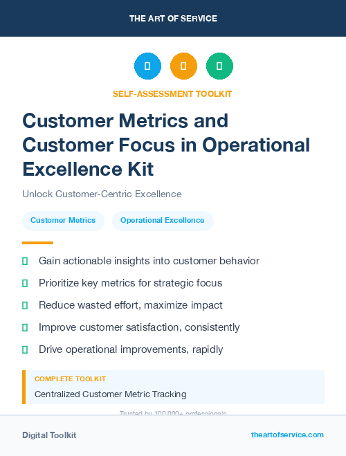 Customer Metrics and Customer Focus in Operational Excellence Kit