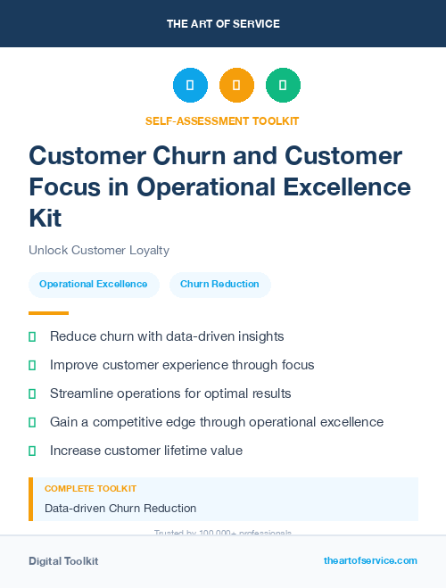 Customer Churn and Customer Focus in Operational Excellence Kit