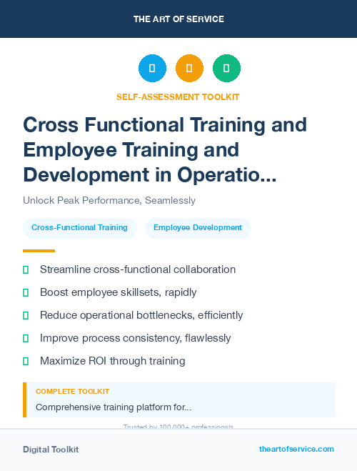 Cross Functional Training and Employee Training and Development in Operational Excellence Kit