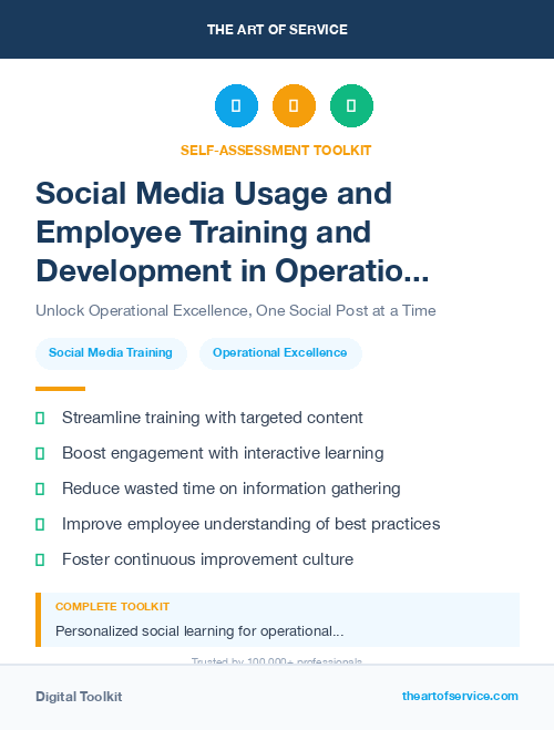 Social Media Usage and Employee Training and Development in Operational Excellence Kit