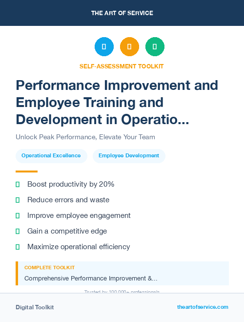 Performance Improvement and Employee Training and Development in Operational Excellence Kit