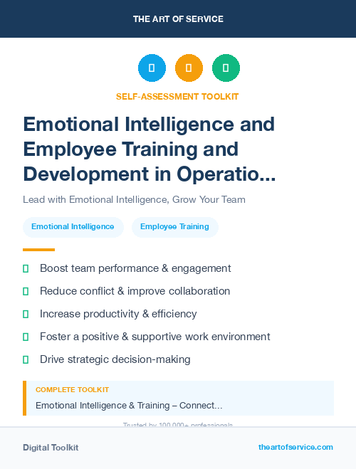 Emotional Intelligence and Employee Training and Development in Operational Excellence Kit
