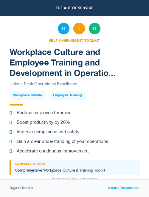 Workplace Culture and Employee Training and Development in Operational Excellence Kit