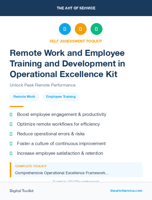 Remote Work and Employee Training and Development in Operational Excellence Kit
