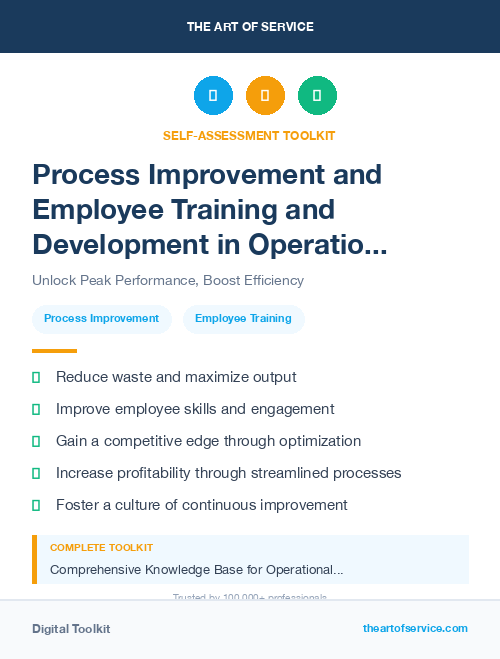 Process Improvement and Employee Training and Development in Operational Excellence Kit