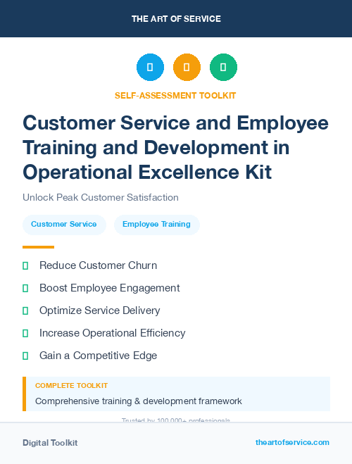 Customer Service and Employee Training and Development in Operational Excellence Kit