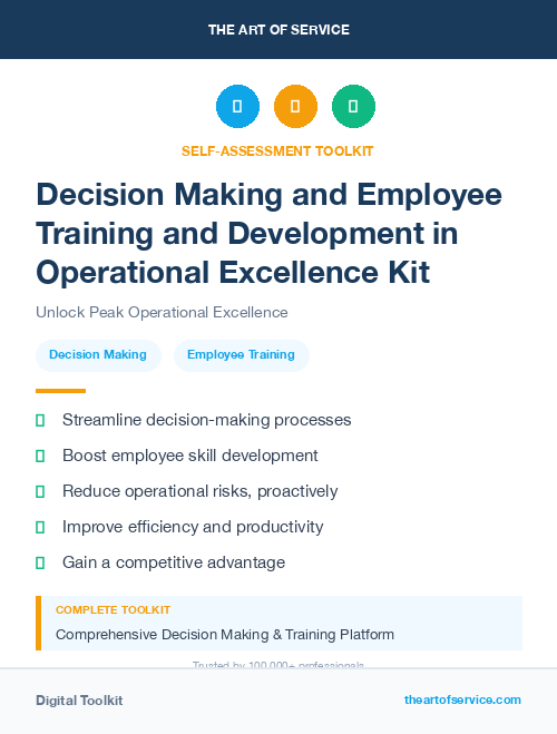 Decision Making and Employee Training and Development in Operational Excellence Kit
