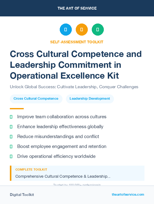 Cross Cultural Competence and Leadership Commitment in Operational Excellence Kit