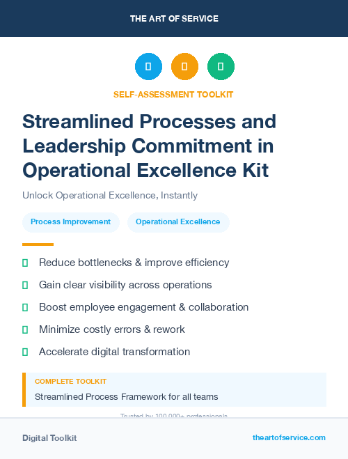 Streamlined Processes and Leadership Commitment in Operational Excellence Kit