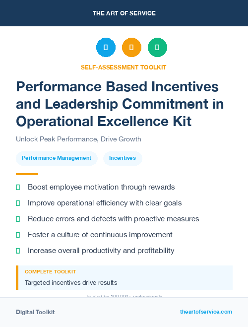 Performance Based Incentives and Leadership Commitment in Operational Excellence Kit