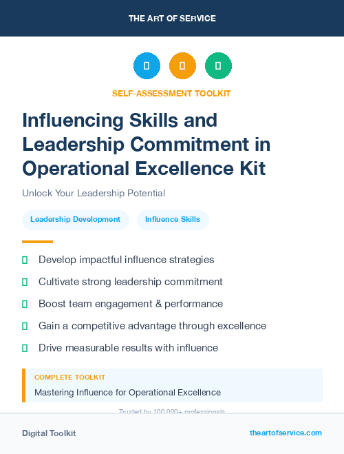 Influencing Skills and Leadership Commitment in Operational Excellence Kit