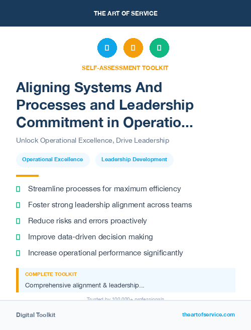 Aligning Systems And Processes and Leadership Commitment in Operational Excellence Kit