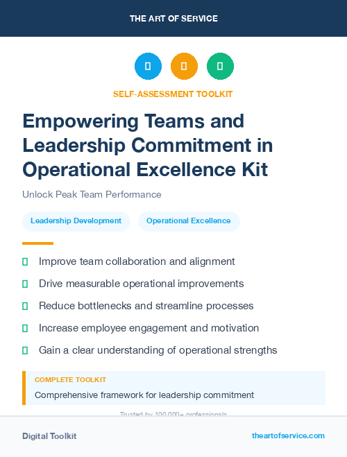 Empowering Teams and Leadership Commitment in Operational Excellence Kit