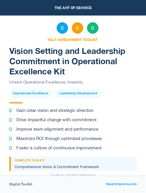 Vision Setting and Leadership Commitment in Operational Excellence Kit