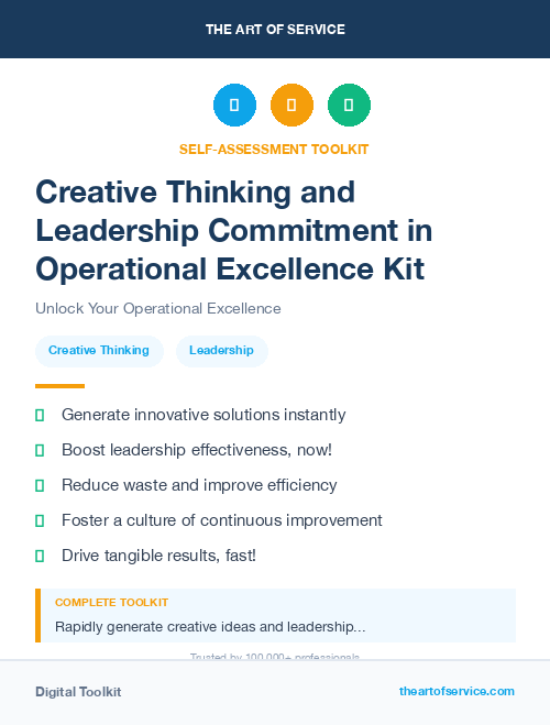 Creative Thinking and Leadership Commitment in Operational Excellence Kit