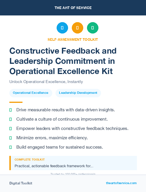 Constructive Feedback and Leadership Commitment in Operational Excellence Kit