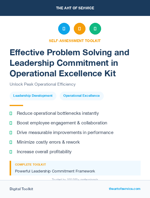 Effective Problem Solving and Leadership Commitment in Operational Excellence Kit