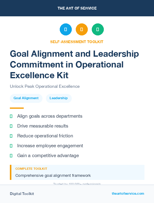 Goal Alignment and Leadership Commitment in Operational Excellence Kit
