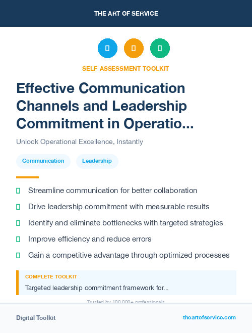 Effective Communication Channels and Leadership Commitment in Operational Excellence Kit