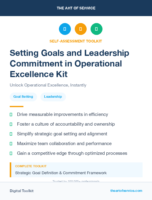 Setting Goals and Leadership Commitment in Operational Excellence Kit
