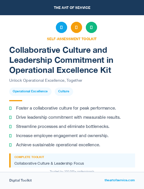 Collaborative Culture and Leadership Commitment in Operational Excellence Kit