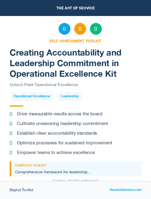 Creating Accountability and Leadership Commitment in Operational Excellence Kit