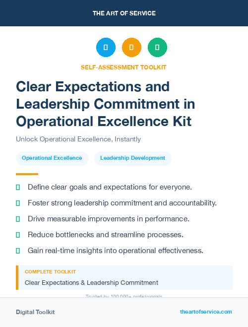 Clear Expectations and Leadership Commitment in Operational Excellence Kit
