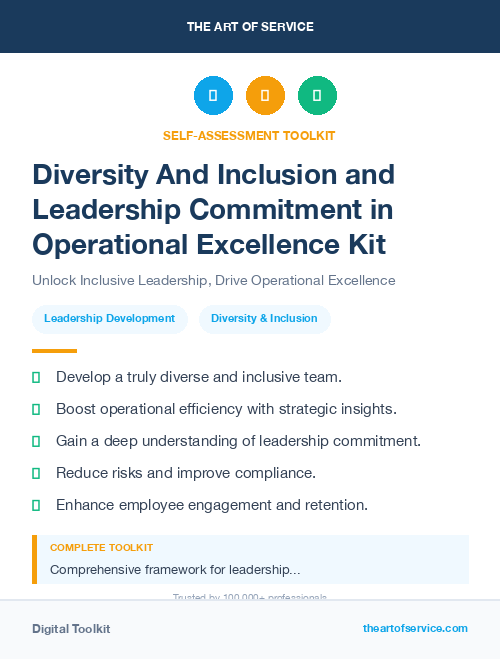 Diversity And Inclusion and Leadership Commitment in Operational Excellence Kit