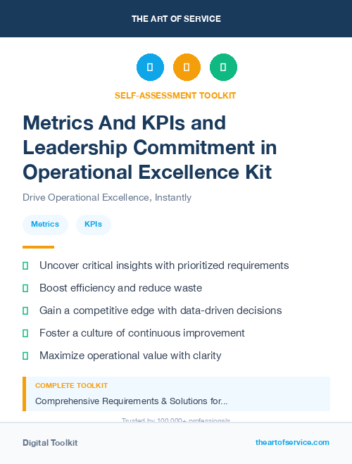 Metrics And KPIs and Leadership Commitment in Operational Excellence Kit