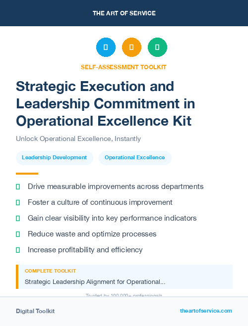 Strategic Execution and Leadership Commitment in Operational Excellence Kit